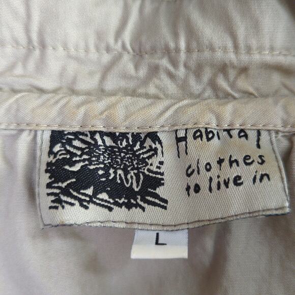Habitat Clothes to Live In Jacket Womens L Tan Ruched Button Front Lightweight - Picture 2 of 8